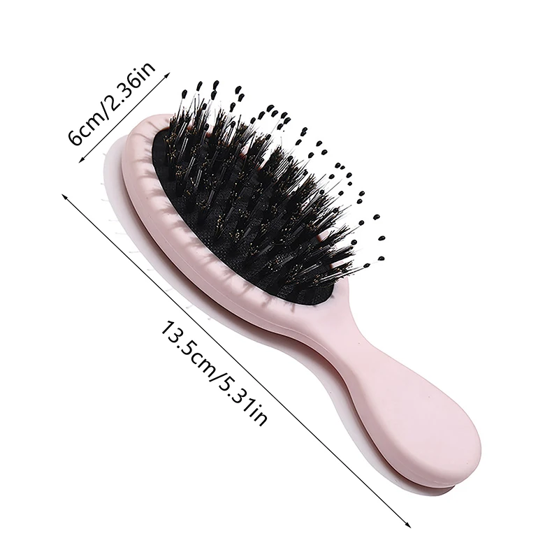 New Natural Boar Bristle Oval Hair Brush Comb Head Scalp Massage Comb Portable Horsehair Comb Fashion Styling Tool