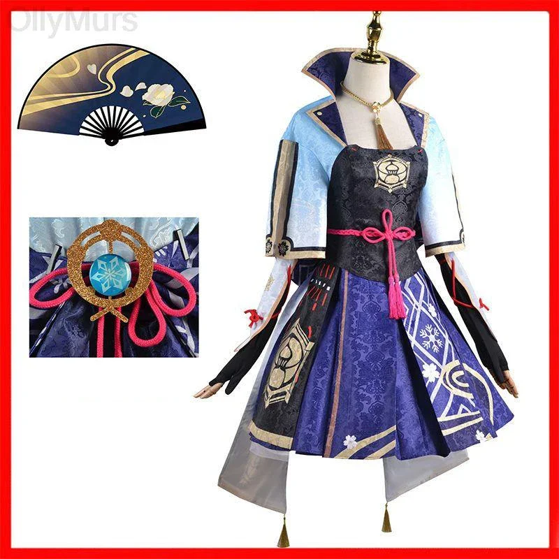 XS-3XL OllyMurs Game Genshin Impact Kamisato Ayaka Cosplay Costume Ayaka Outfit Fan Dress Wig Shoes Cosplay Anime for Role Play