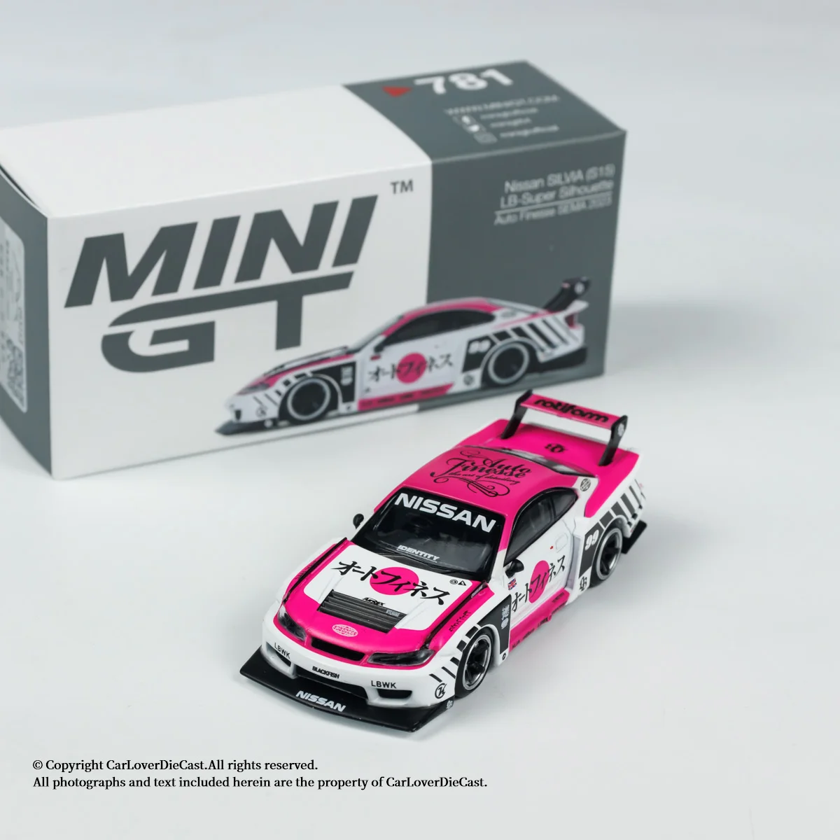 MINIGT 1/64 781 Nissan LB-Süper Siluet S15 SILVIA Auto Finesse SEMA 2023 Alaşım pres döküm model araç Erkek Oyuncak Hediye Süslemeleri