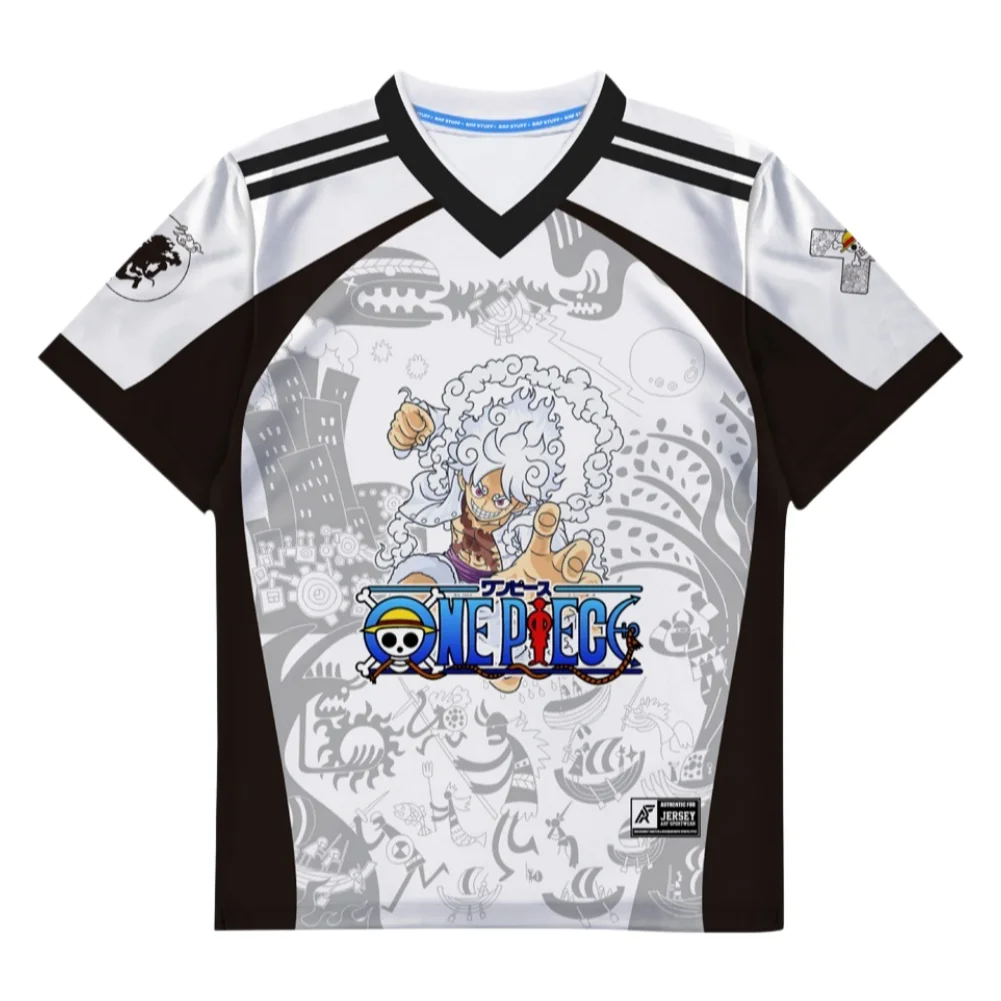 

Bandai Sun God Nika Gear 5 Luffy Jersey Anime Allover Print Adult Kids Athletic V-Neck T-Shirt Summer Quick-dry Soft Lightweight