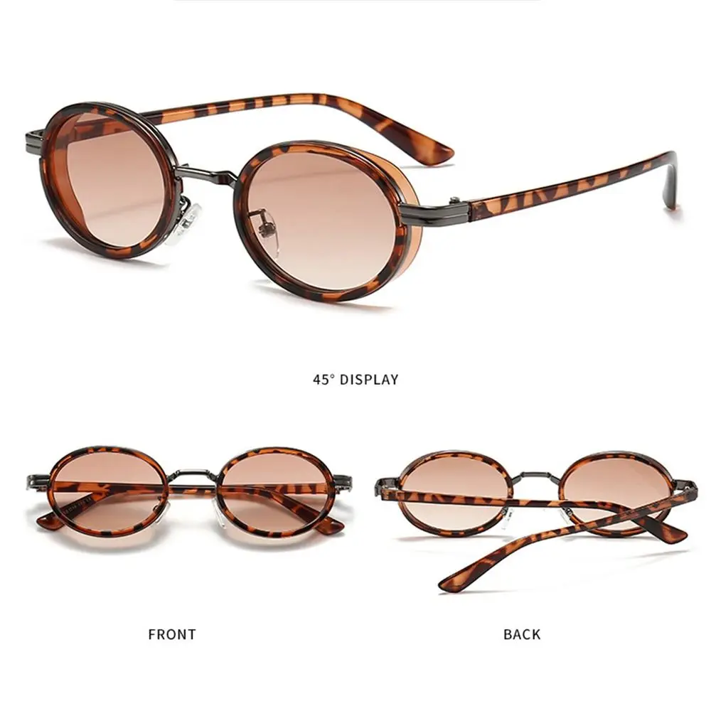 

Retro Metal Frame Oval Sunglasses Hip-Hop UV400 Small Frame Sun Glasses 90s Style Glasses for Women Men