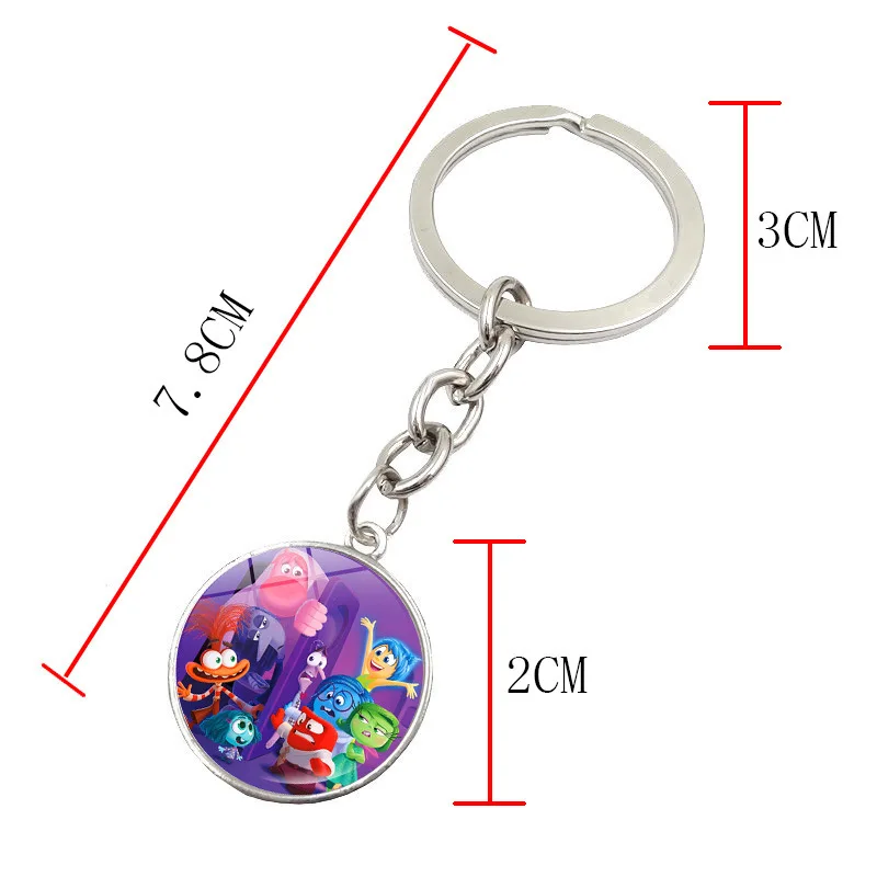 New Disney Inside Out 2 portachiavi Joy glossy Anger Cartoon Glass gingillo Bag ciondolo portachiavi accessorio alla moda regali per bambini