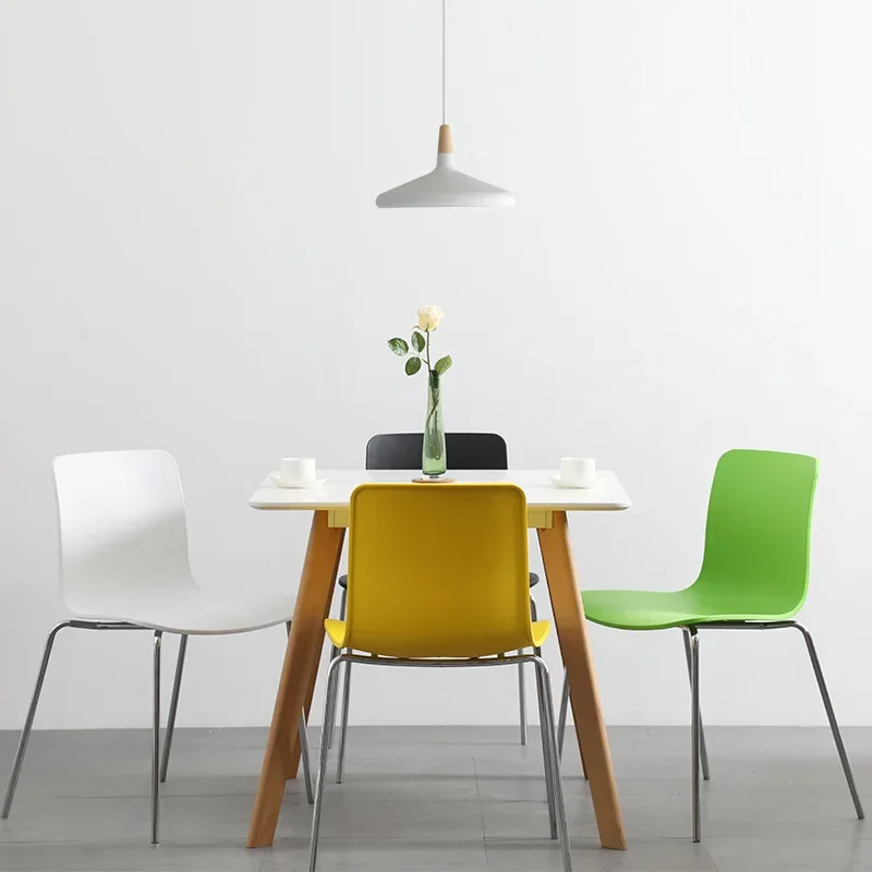 creative minimalist modern dining chair office reception café chair stool electroplated legs