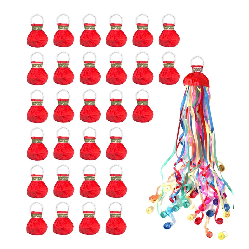 A96K-30Pack Streamers Popper Hand Throw Streamers No Mess Confetti Magic Paper Cracker For Celebration Birthday Partys Favors