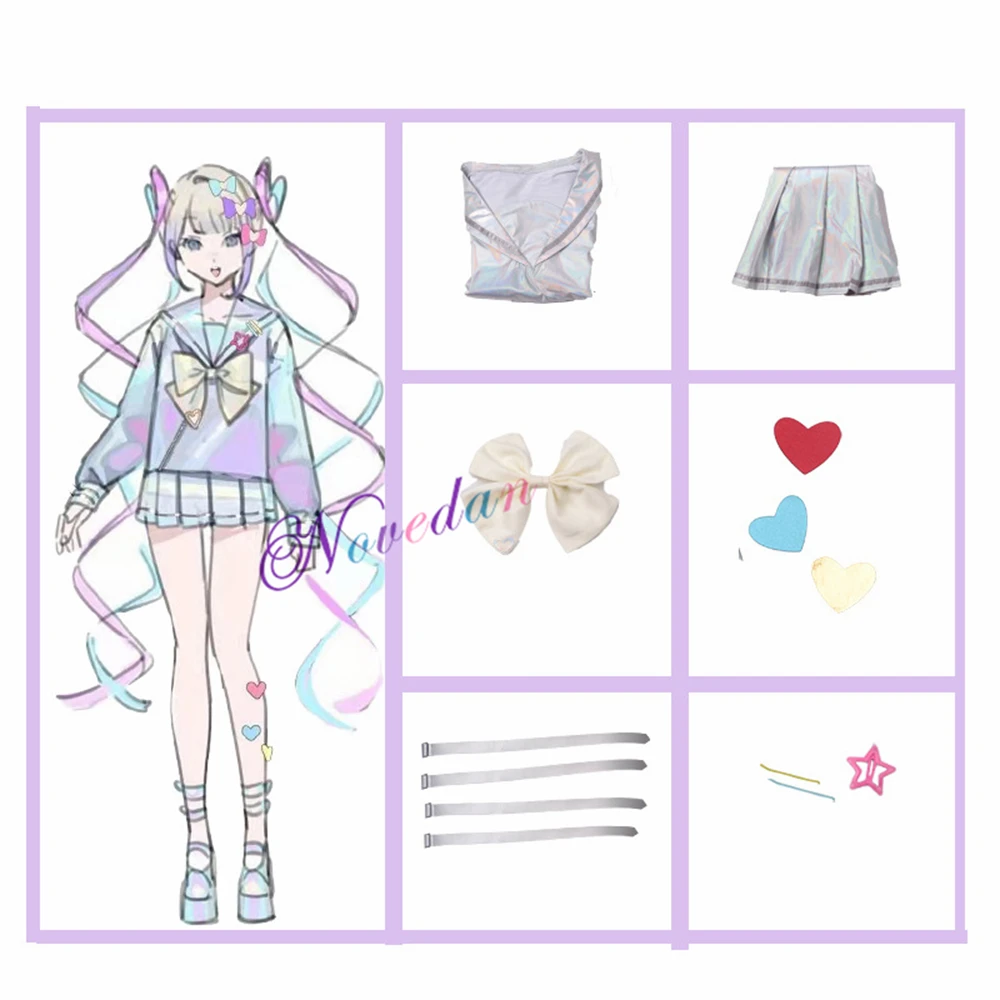 Spiel bedürftige Mädchen Überdosis Cosplay Kostüm Perücke Anime JK Uniform Leder Rock Set Abgrund Kangel Kan Chan Cosplay Kostüm