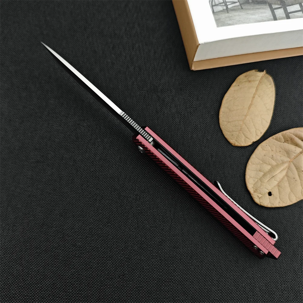 CEO Outdoor K820 Folding Knife, 7cr13mov Steel Blade Aluminum Handle, with Pocket Clip. Lightweight Portable Tactical Multi Tool