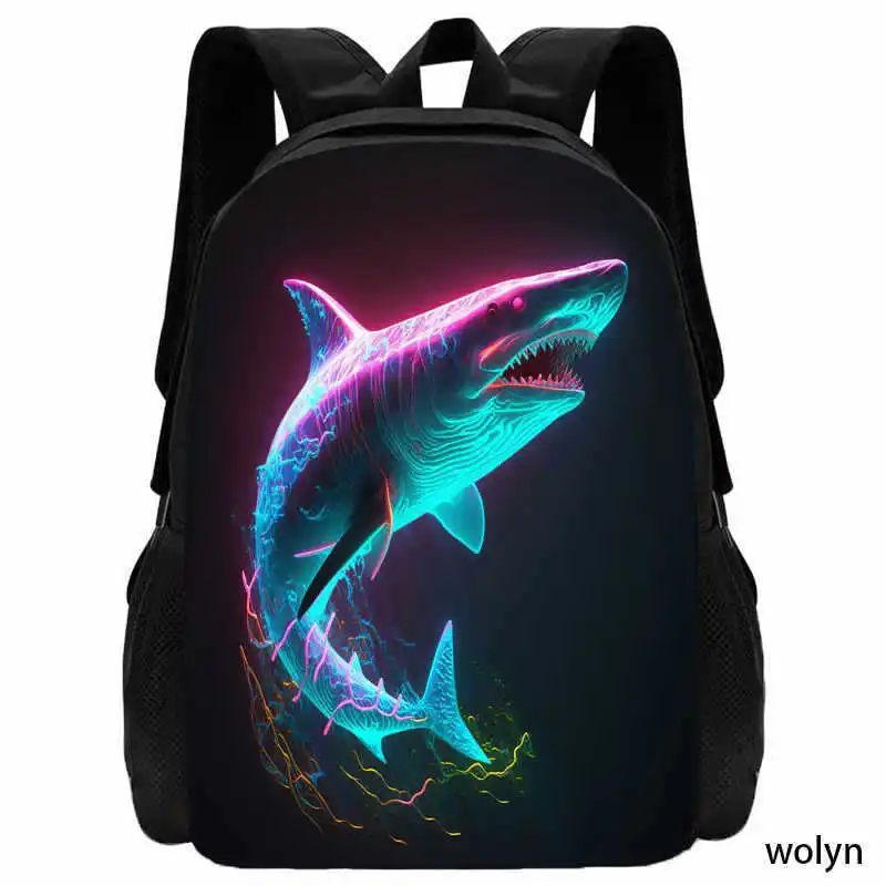Shark Anime Backpack Cross Mirror Foreign Trade Student Backpack