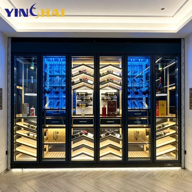 custom.Factory Customization Dual-Zone Temperature Controlled Wine Bar Cabinet App-Controlled Adjustable Thermostat