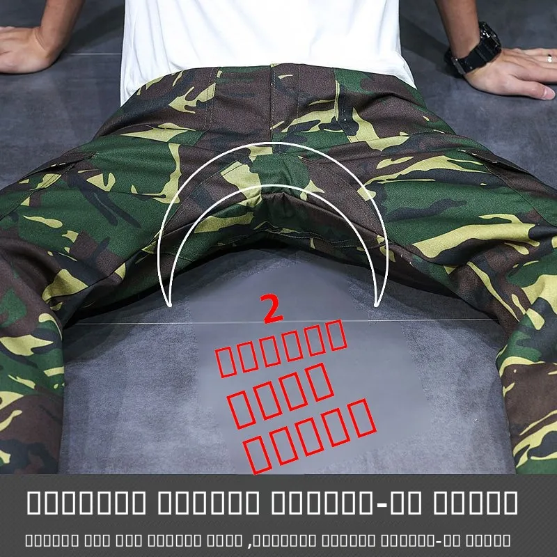

Men's Wear Resistant Work Trousers Camouflage Construction Site Maintenance Workwear Loose Fit Summer Casual Pants