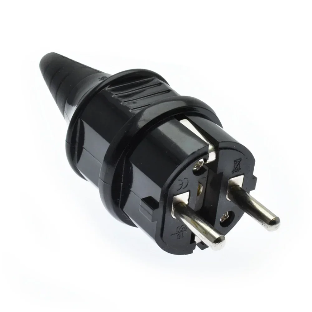 Acoplamiento de Goma de contacto protector para exteriores, enchufe europeo impermeable con protección de Kink, suministros de equipo eléctrico, 250V (16A)