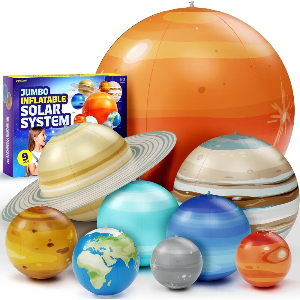 Dan&darci planetas inflables del sistema solar para niños - juguetes científicos - techo de decoración de la habitación de los niños - regalos espaciales - temático del espacio exterior p