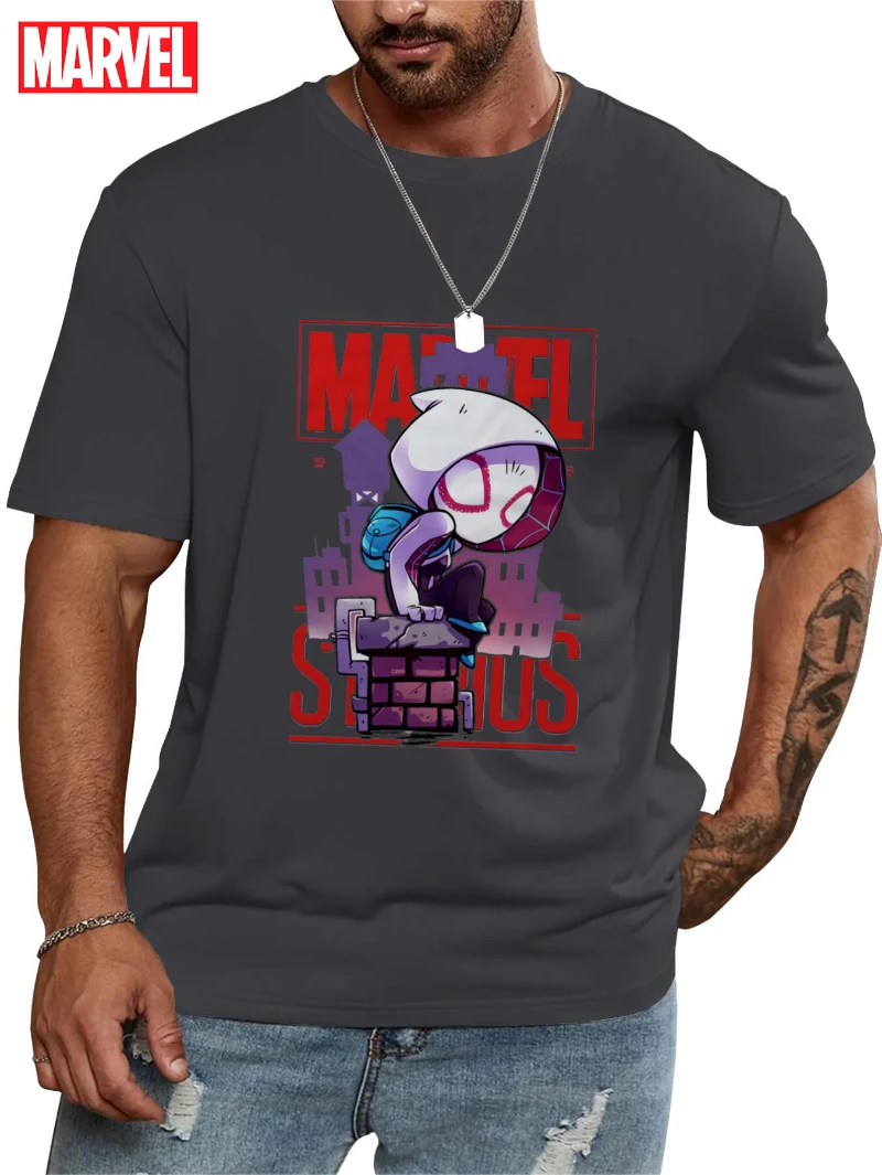 T-shirt da supereroe bianca Marvel 2025 con tessuto leggero e traspirante di fumetti per abbigliamento casual quotidiano per feste in costume di Halloween