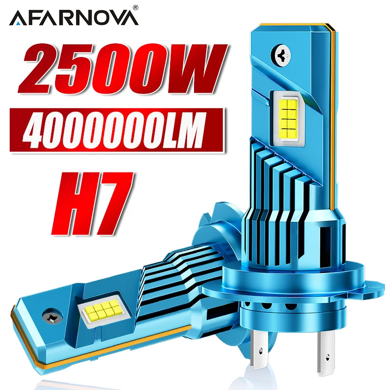 

H7 светодиодные лампы для фар для автомобиля CANBUS Mini Wireless 2500W High Power Auto Lights 6500K 2 Cpooer Tube Turbo Fan Автомобильный 12V