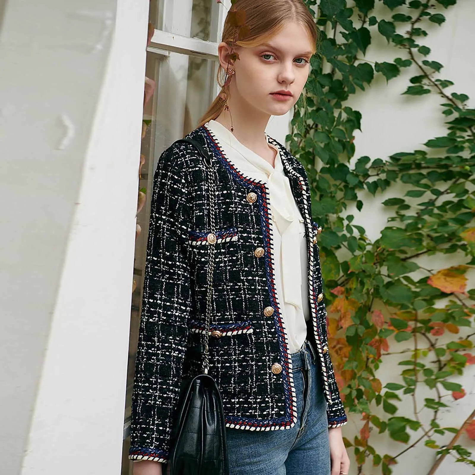 

Coat Autumn Size Double Fashion Breasted Lattice Women's And Winter Women's Coat CoatFor Women Female Jackets