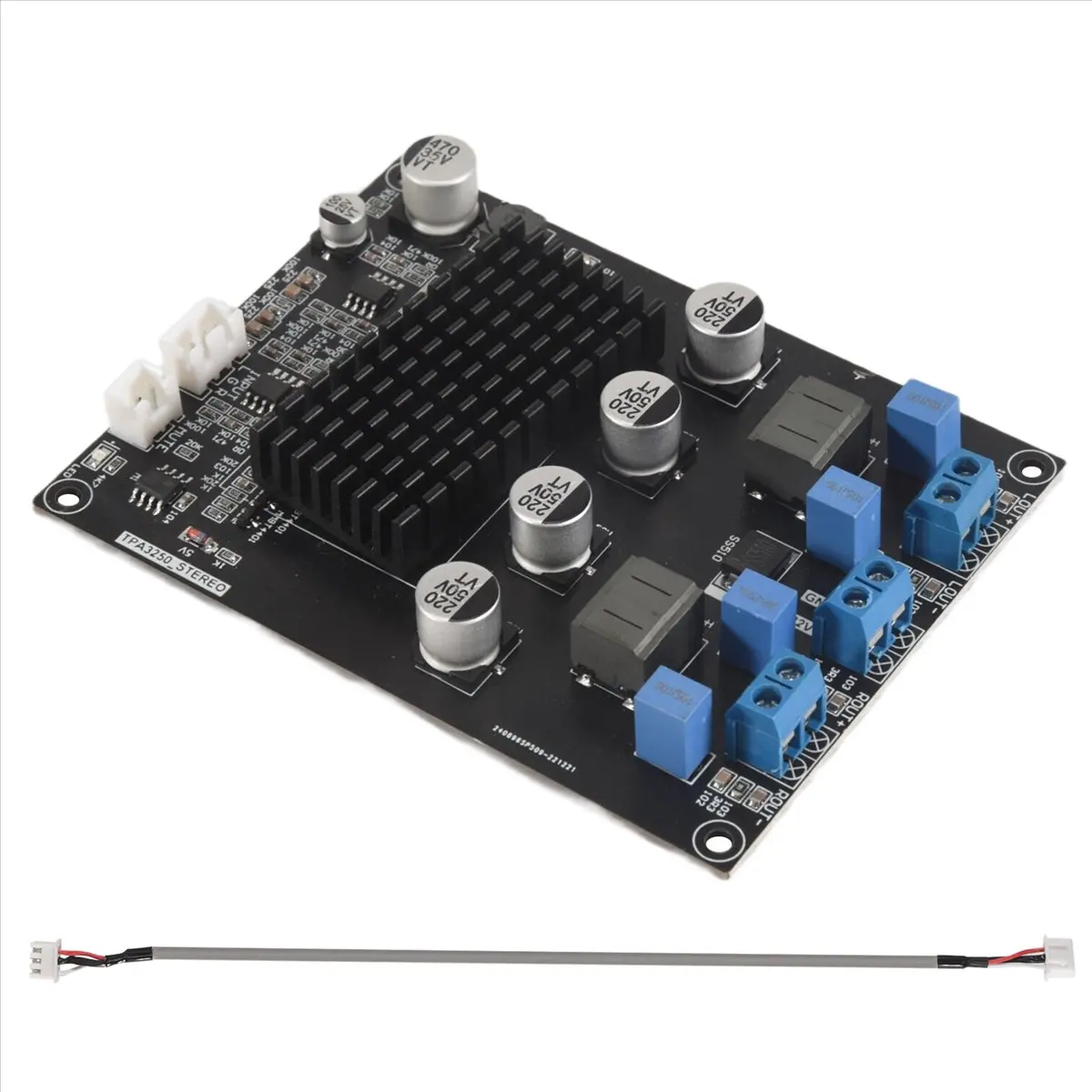 T28C TPA3250 Digital Amplifier Board 130Wx2 High Power 4A 32V Class D Audio Amplifier Board with XH2.54mm-3P Shielded Cable view 4
