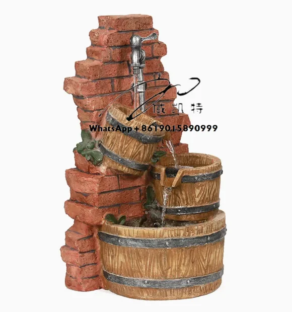 Resin Water Feature Craft Gift Decorative Fountain With Tap for Home and Garden