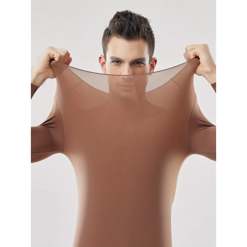 

Autumn and Winter Men's Thermal Underwear Set - Semi-Transparent Comfortable Stretch Warm Top and Pants