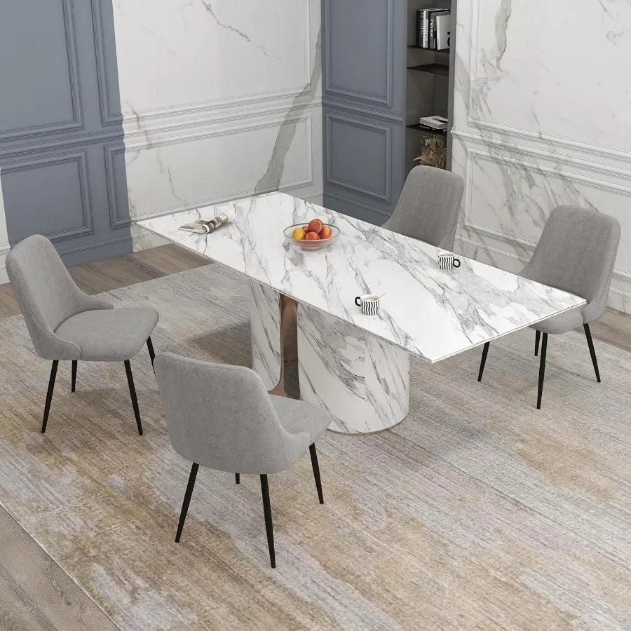 مجموعة كراسي تناول الطعام المخملية الحديثة مكونة من 4 كراسي جانبية مريحة للمطبخ مع وسائد سميكة وكراسي غرفة الطعام المنجدة مع م قوي #4