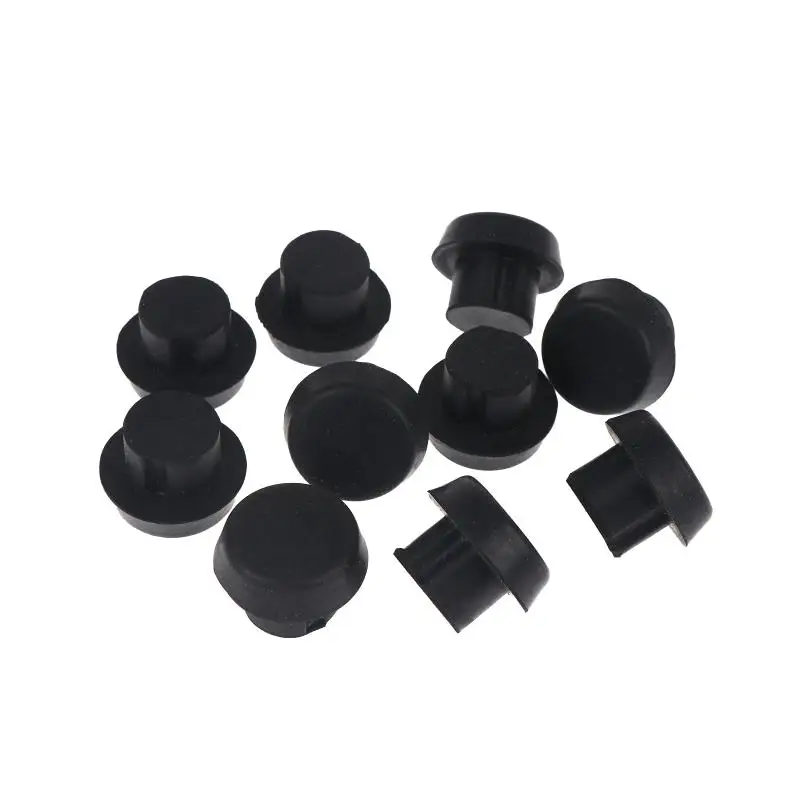 10Pcs Black Billiard Cue Rubber Plug Rubber Billiard Cue Bottom Cover Pool Cue Bottom Bumper Standard Compatibility