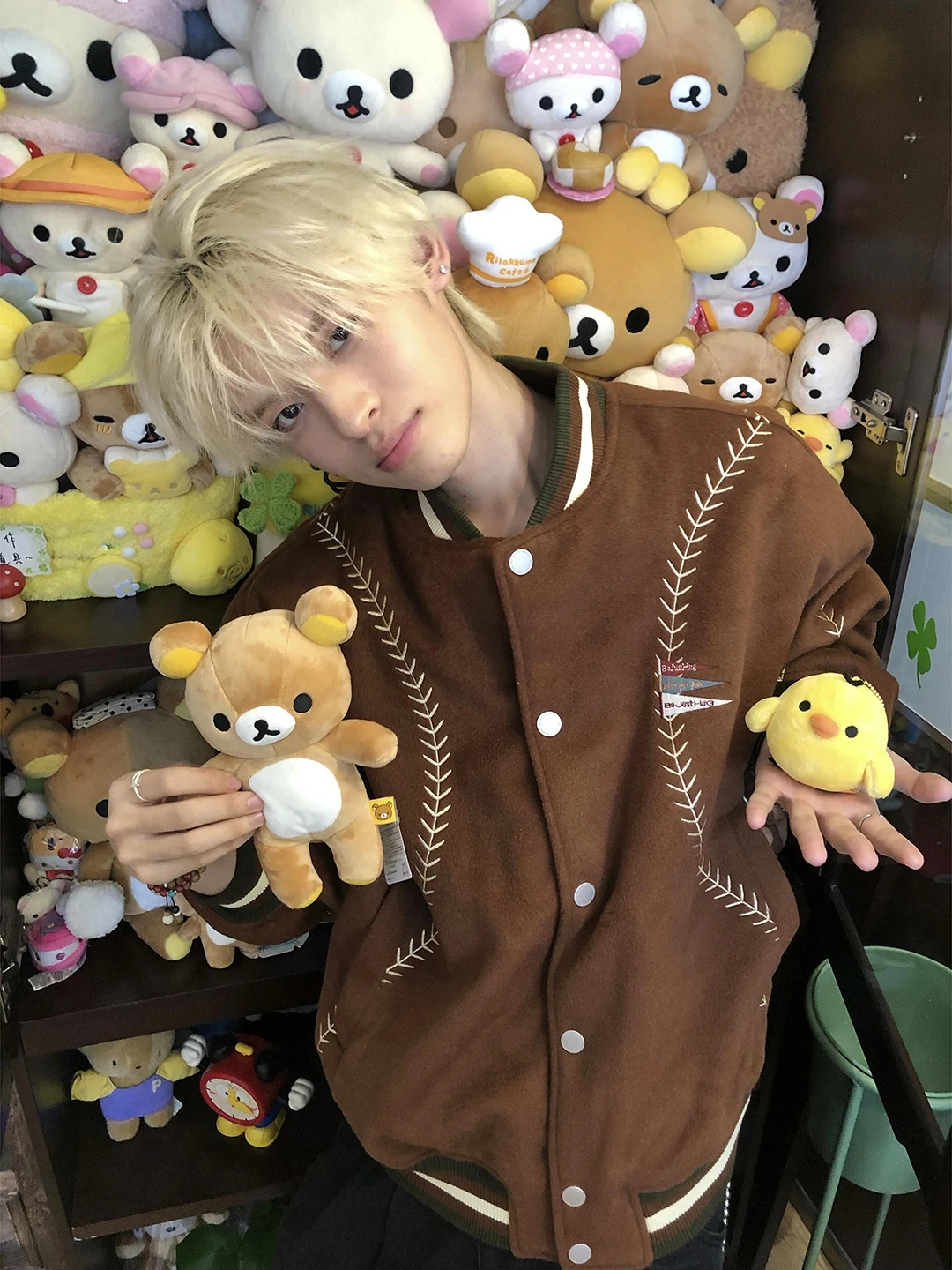 

Мужская бейсбольная куртка Mella Brown с вышивкой в виде пшеничного колоса, осенне-зимняя, в американском уличном стиле, модный бренд, хлопковая куртка-бомбер