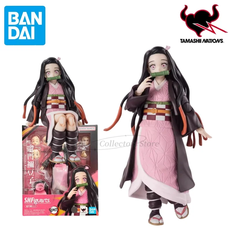 Bandai S.H. Figuarts SHF Demon Slayer Nezuko Kamado Full-Motion Anime PVC Model Set Finished Toy Ornaments Children's Gift