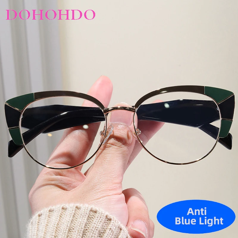 

Trending Assorted Colors Small Cat Eye Women's Eyewear Men Use Computer Anti-Blue Light Glasses Designer Brand Optical Glasses