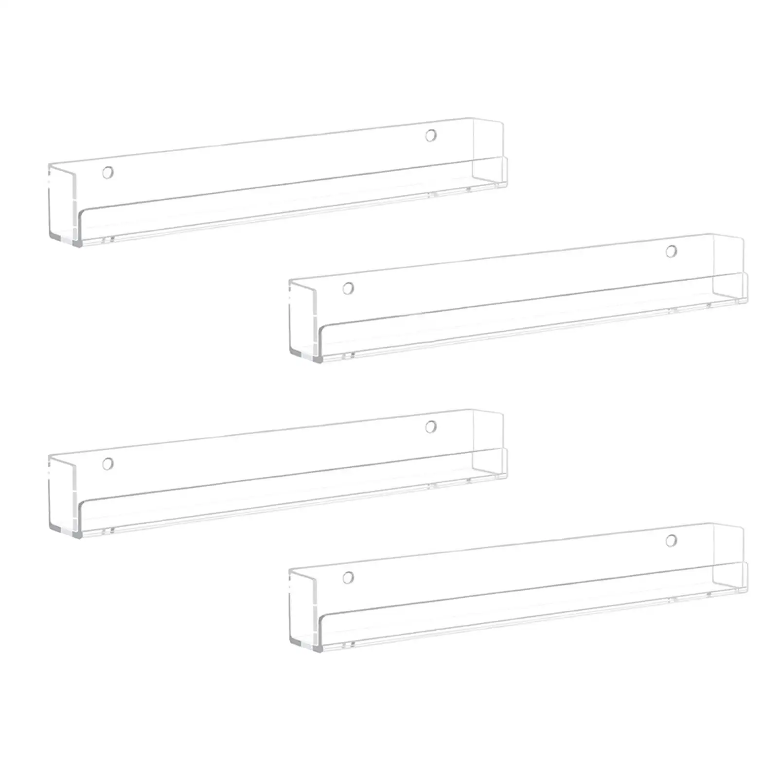 Acrylic Nail Polish Rack Wall Mounted with High Sides Anti Slip Transparent Multipurpose Salon Nail Supplies Display Stand