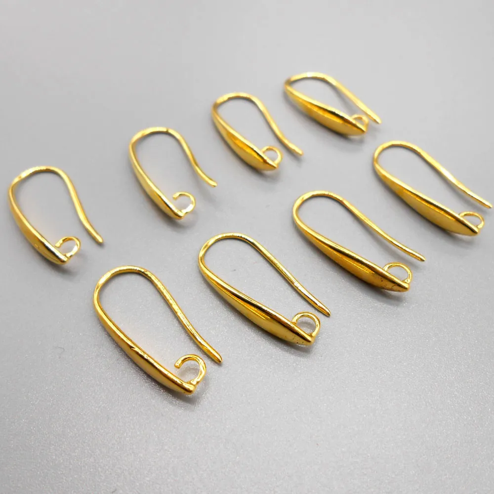 100/50/10PCS Gold Silver Rose Gold Wide Smooth Curved Hook E