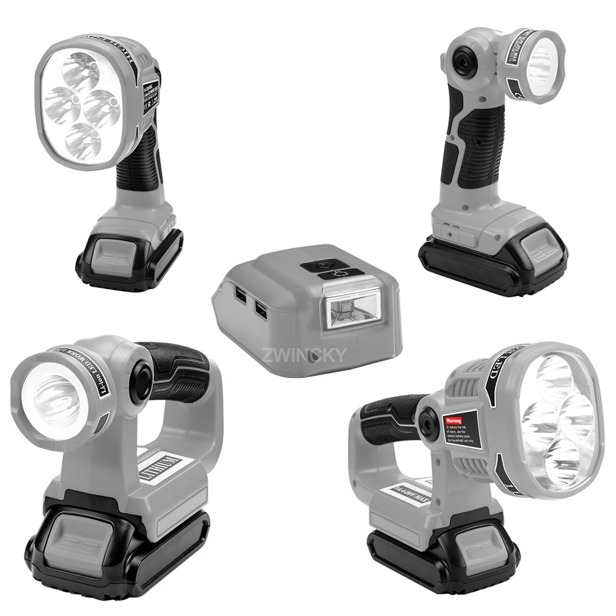 

Work Light LED Lamp For Dewal 3W/12W 18V DCB140 DCB200 Lithium Battery With Dual USB Outdoor Flashlight Emergency Light flash