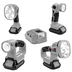 Lampe de travail LED pour Dewalt, lampe de poche extérieure USB, flash d'urgence, batterie au lithium avec touristes, DCB140, DCB200, 3W, 12W, 18V