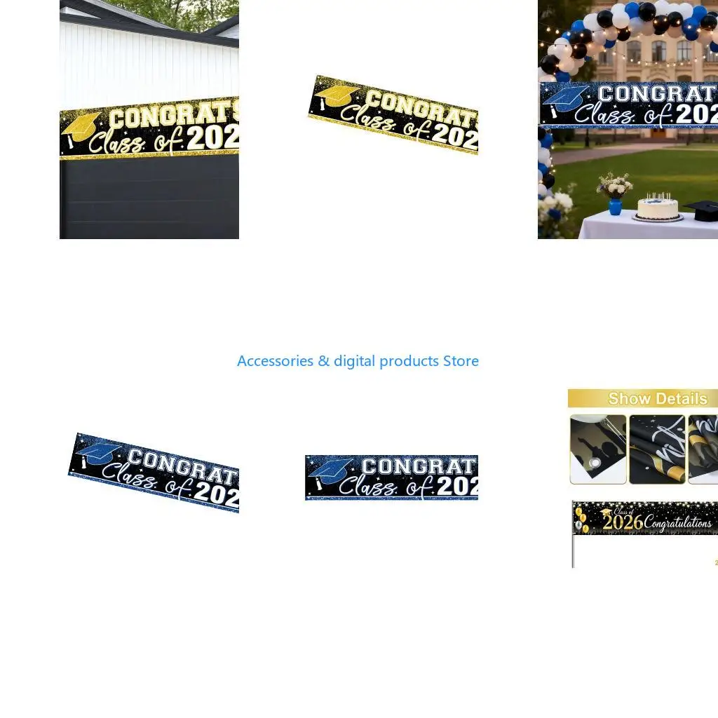 77JD 2026 Graduation Banners Large Size For 2026 Ceremonies School Event And Group Photos Graduation Backdrop Decorations
