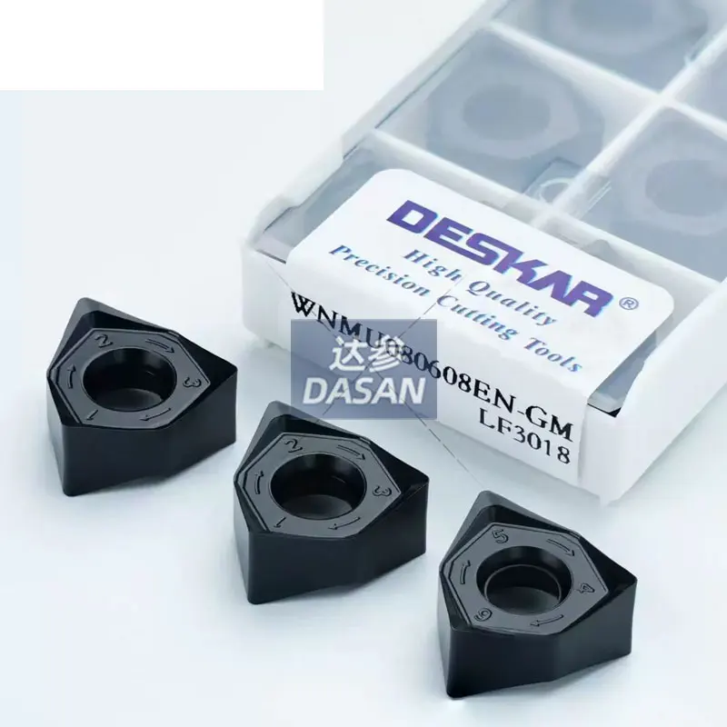 10pcs  Deskar 100% Original LF6018 LF3018 WNMU080608  WNMU060408 WNMU040304 Face Milling Inserts WNMU Mill Carbide Inserts