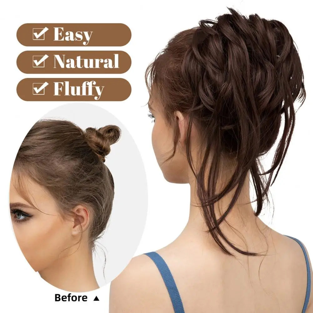 Women Chignon Wig Synthetic Curly Hair Bun Claw Chignon Clip In Hair Bun Curly Chignon Hair Wig Bun Hairpiece Synthetic Hairclip