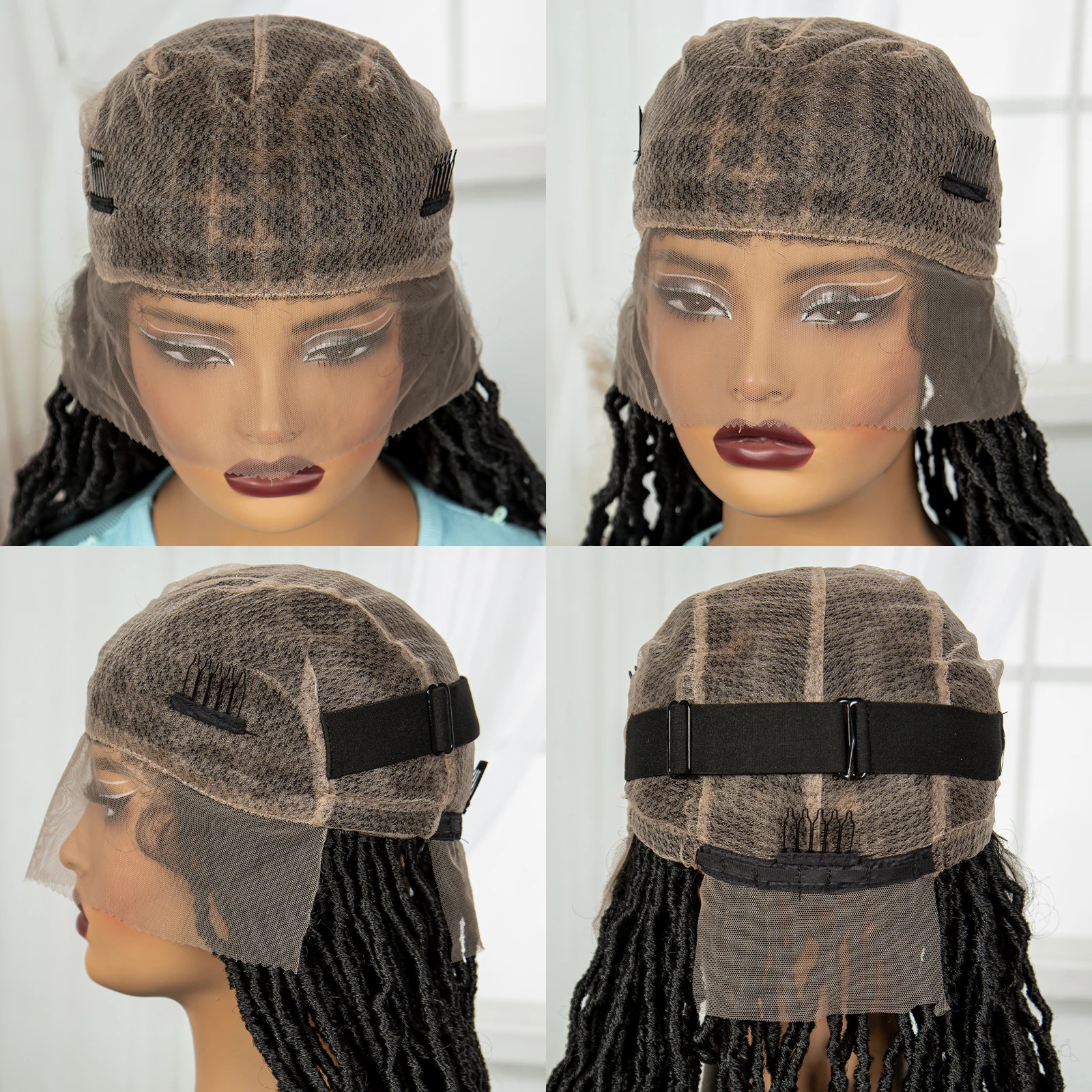 24 Polegada perucas completas do laço locs trançadas com cabelo do bebê laço frontal tranças sintéticas perucas para preto feminino natural hd perucas de tranças de renda