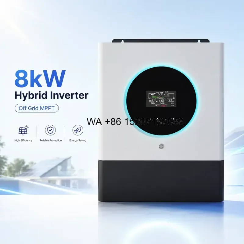 Wmwmnu 8kW Off Grid Hybrid Solar Inverter 48V 230Vac Single Phase Built in 120A MPPT Pure Sine Wave WiFi BMS for Home Energy