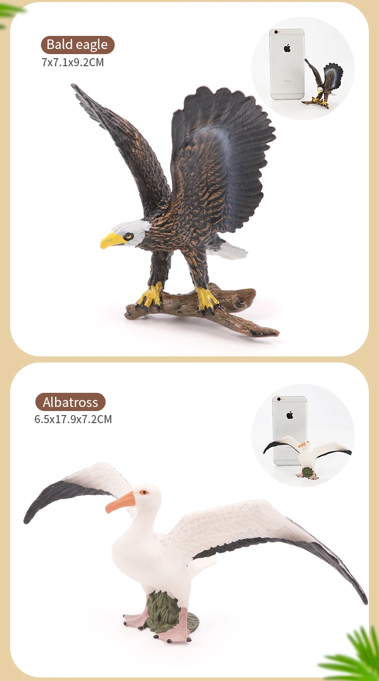 Miniatur-Klassiker-Vogel-Tier-Actionfiguren-Set – Flamingos, Papagei, Meer, Mew, Pfau, Eule, Strauß, pädagogisches Spielzeugmodell für Kinder – Detail 10