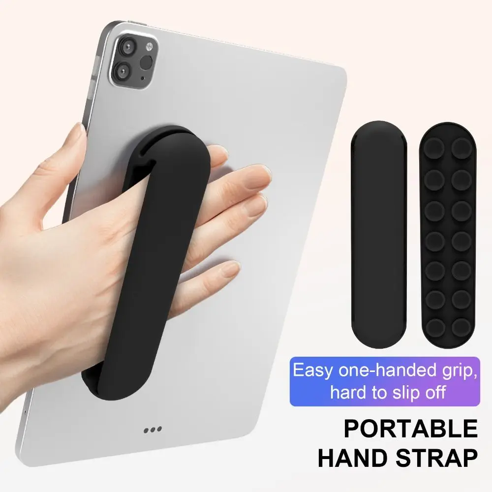 New Suction Cup Tablet Hand-Strap Anti-loss Solid Color eReader Holder Non-slip Silicone Fixed Belt