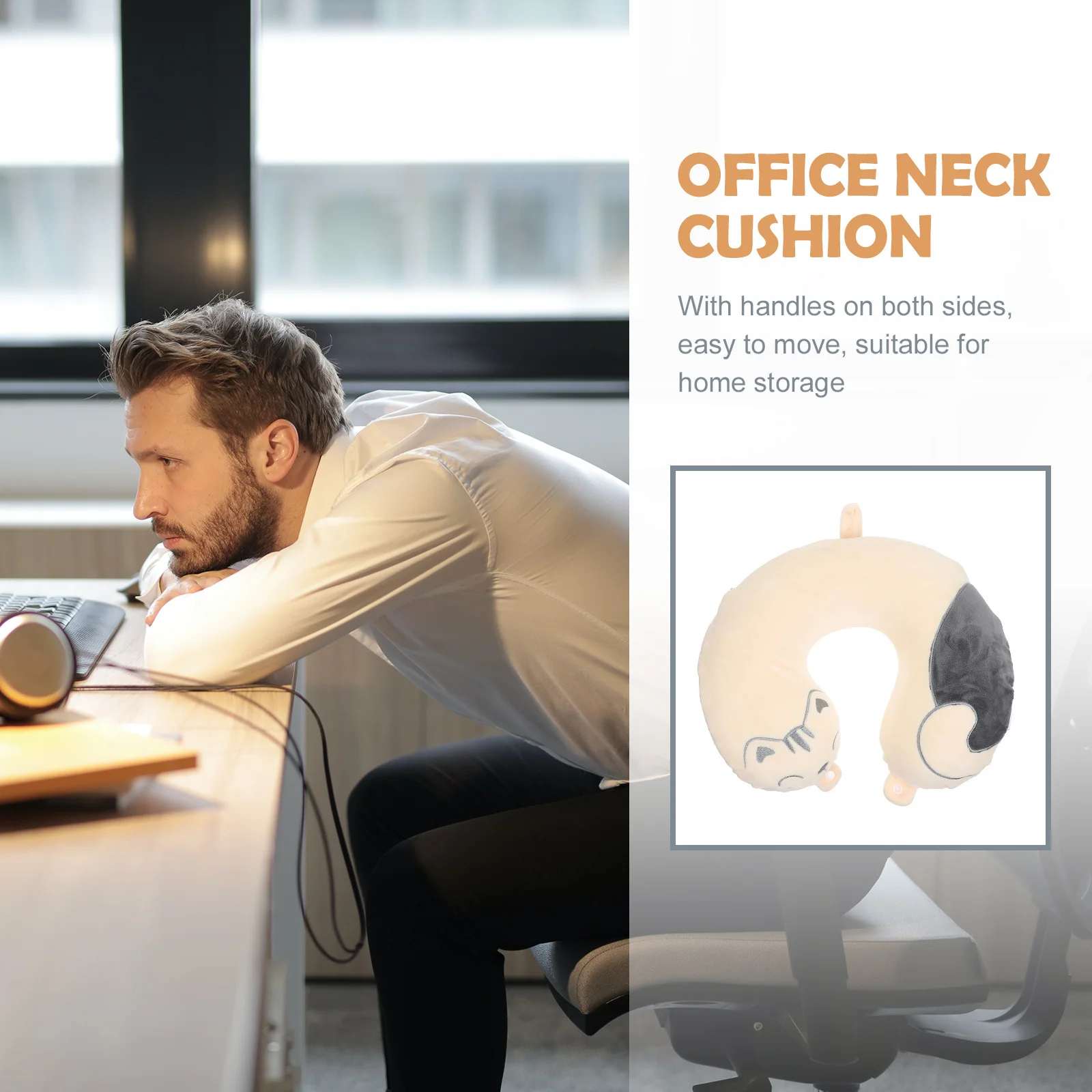 

U-образная подушка для шеи, офисная подушка для сна, путешествия, комфортная портативная подушка для самолета, автомобиля, подушка для отдыха на столе