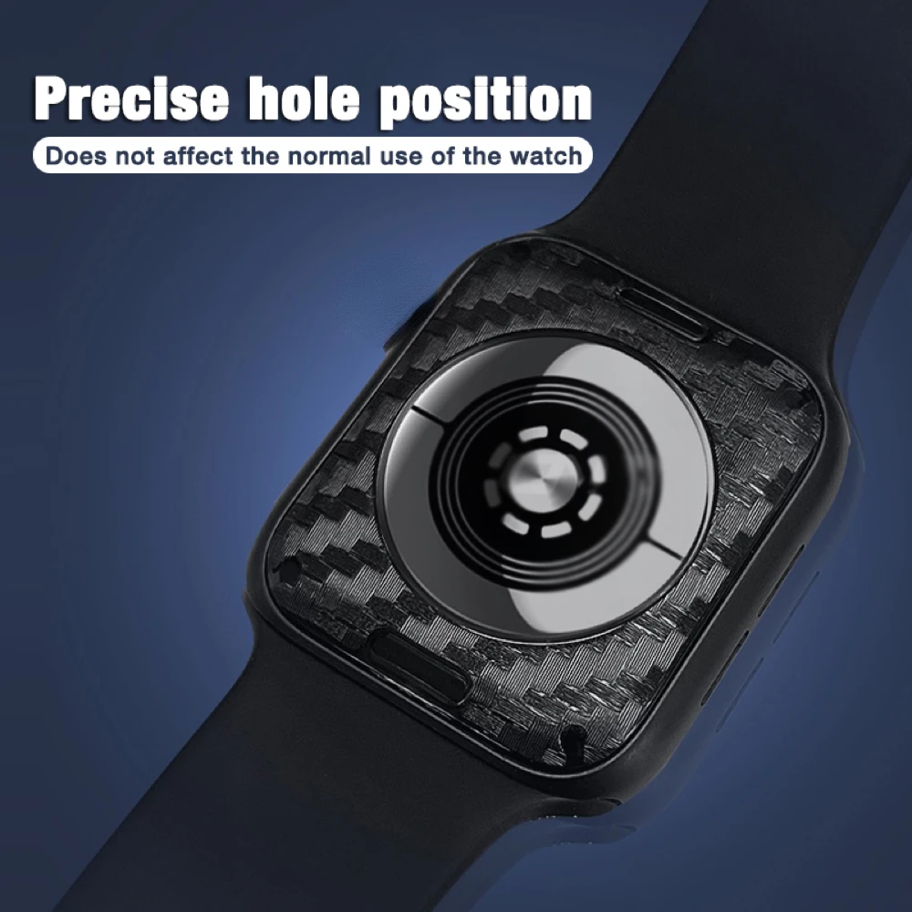 Pellicola posteriore adesiva in fibra di carbonio per Apple Watch 8 41mm 45mm per Iwatch Ultra 49mm protezione schermo con pellicola smerigliata completamente coperta