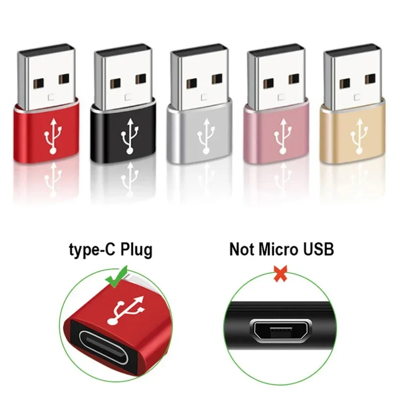 Mini Type C Female to USB Type A Male Adapter Data Charger Converter Connector For Mobile Phone