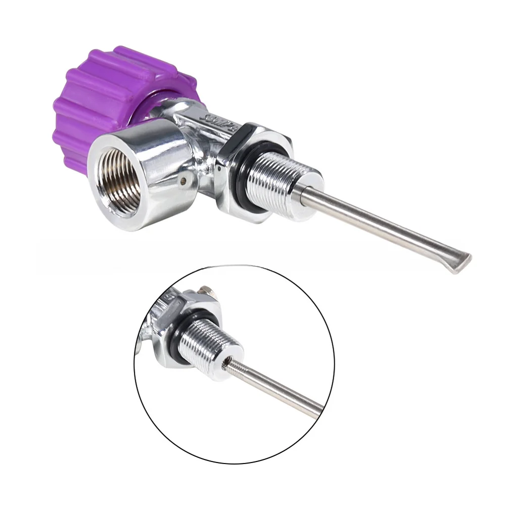 Diving Cylinder Refill Valve 18mm 1.5 to G5/8 14 Thread Adapter with Purple Finish for Easy Identification and Stable Handling
