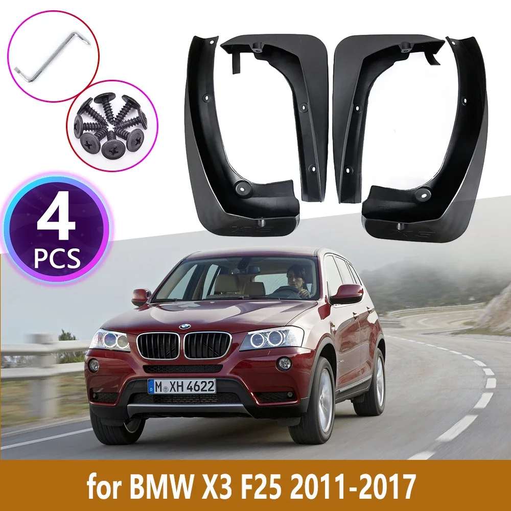 4 PCS Car Mudguards For BMW X3 F25 2011 2012 2013 2014 2015 2016 2017 Cladding Splash Mud Flaps Flap Guards Mudflap Accessories