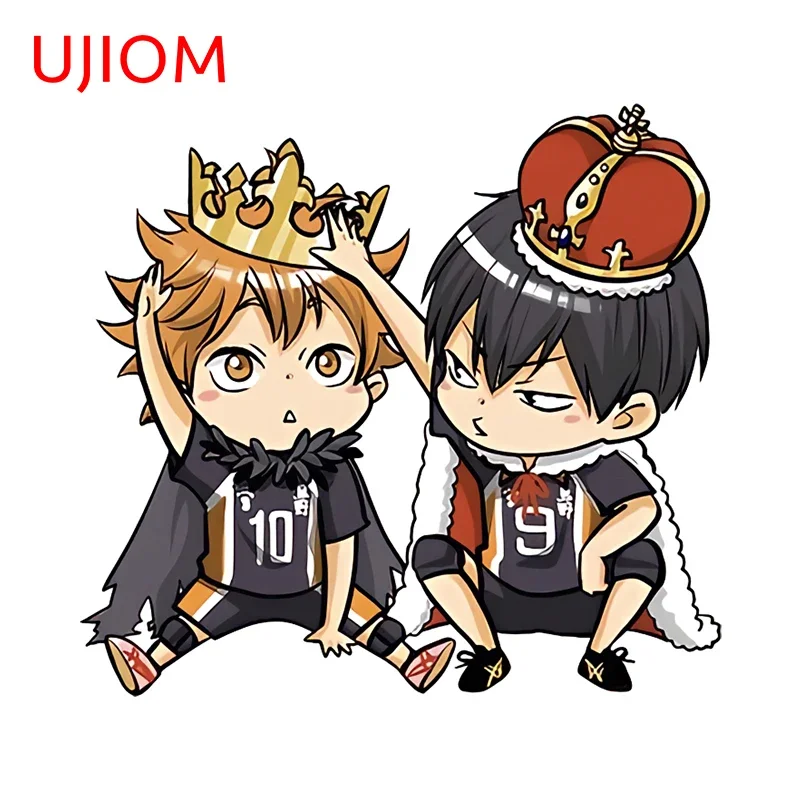 UJIOM 13cm × 12cm Edgy Volleyball Theme Wall Stickers Hinata Shoyo Witn Kageyama Cute Graphics Decals Scratch Proof Home Decor