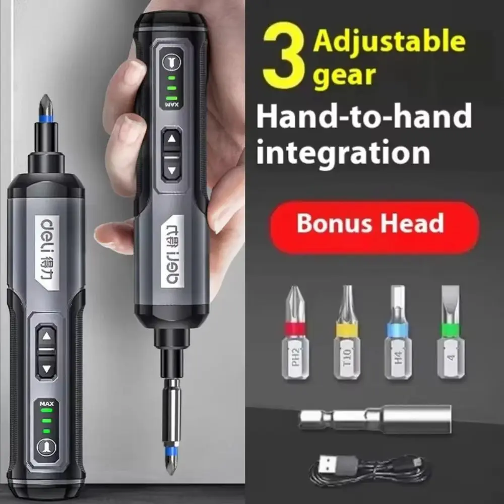 

4V Electrical Screwdriver Set Ergonomic with LED Light Power Drill Smart Portable Cordless Screwdriver Drill Power Tool