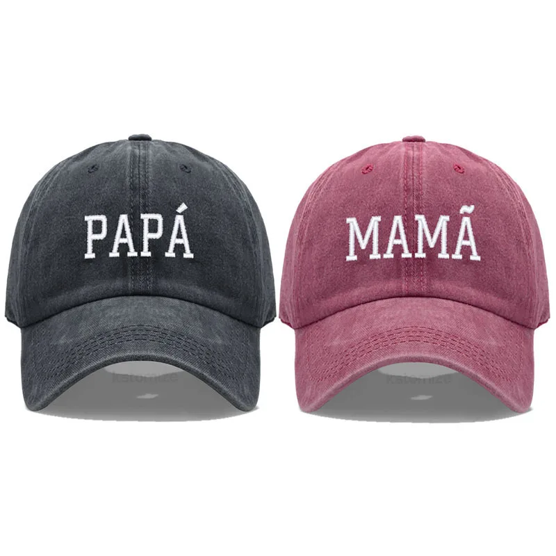 

Mama and Papa Baseball Cap for Women Men Embroidered Adjustable Cotton Dad Mom Hat