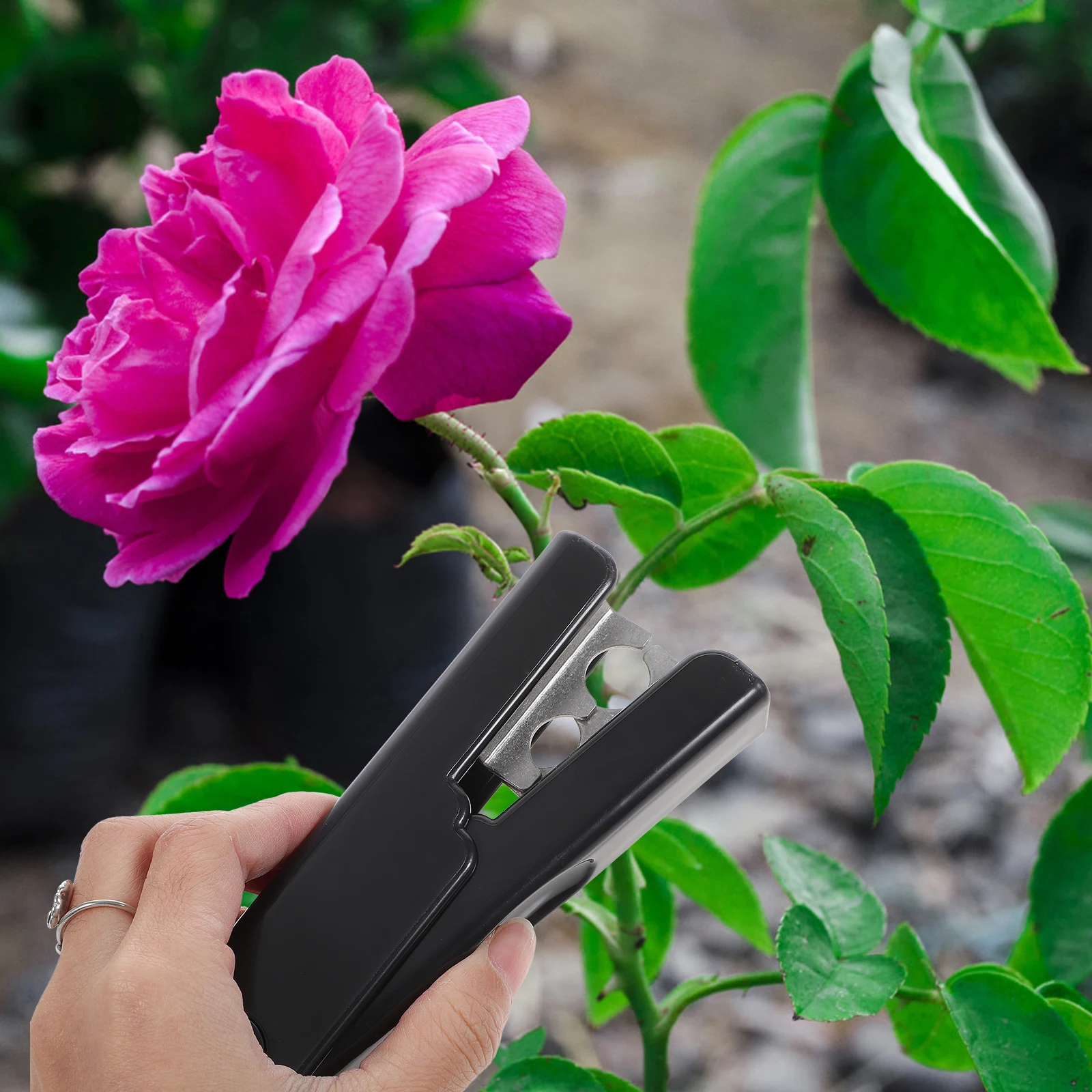 

1pcs Rose Stripper Tool Thorn Leaf Trimmer ABS Durable Flexible Easy Clean Piercing Pliers Pruning Shears Petal Remover Black