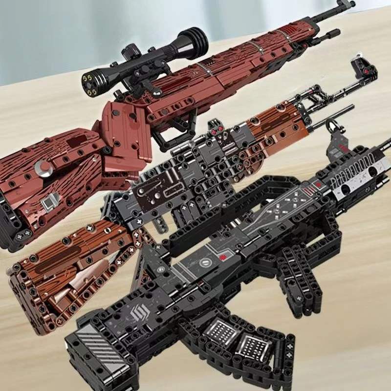 Juego de Bloques de Construcción de Rifle de Asalto 98K Snipe, Modelo de Rifle de Asalto 95, Juguete de Ladrillos, Regalo Creativo para Festivales