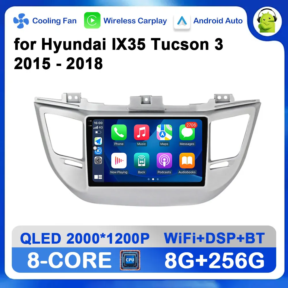 

Car Radio Video Multimedia Player Android OS GPS Navi for Hyundai IX35 Tucson 3 2015 - 2018 WiFi Bluetooth HD Screen DSP Stereo