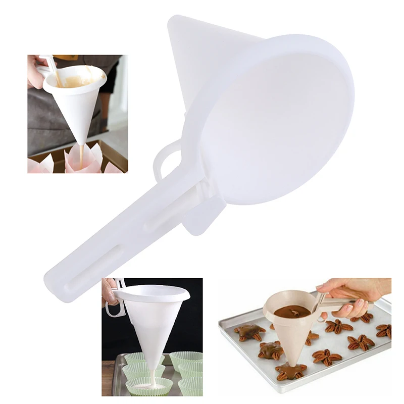 Adjustable Hand-held Baking Funnel Tools Cream Batter Chocolate Liquid Dispenser Pastry Mold Cookie Cupcake Pancake Baking Tools