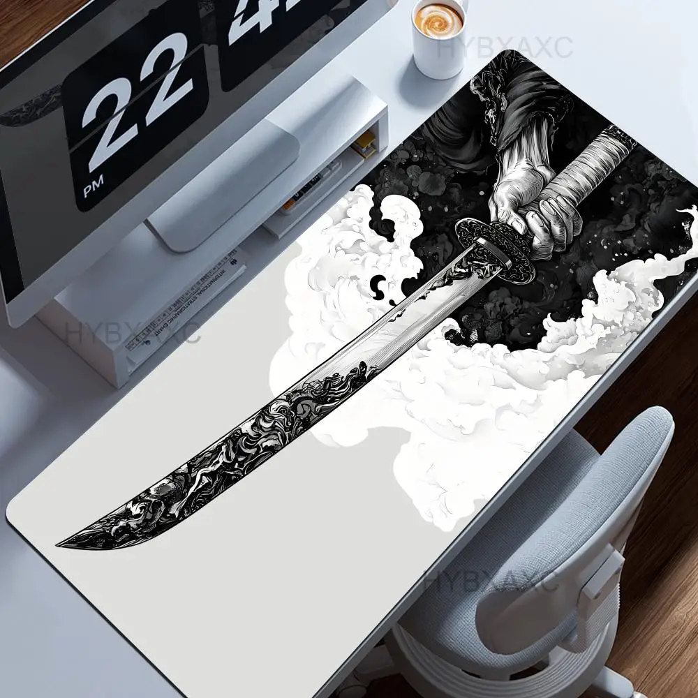 

Japanese Katana Mouse Pad Large Computer Office Game Table Mats New XXL Rubber Anti-slip Gaming Keyboard Mousepad Long Desk Pads